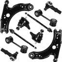 Front Lower Control Arms w/Ball Joints Replacement Suspension Kit for Beetle 2001-2010, for Golf 2003-2006, for Jetta 2001-2005 (10PCS)