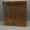 Clear Acrylic Dog Playpen Indoor, Puppy Cat Small Pet Play Pen, Pet Cat Playpen for Rabbits, Dog Fence Crate Kennel Whelping Cage (White, 12 Panel)