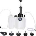 3L Brake Bleeder Kit,Brake Bleeder Vacuum Pump Kit,Brake Fluid Bleeder Kit with 1L Brake Bleeder Bottle and 4 Master Cylinder Adapters,Brake Bleeding Kit Suitable for Most Vehicles (White)
