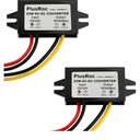 PlusRoc Waterproof 12V/24V to 5V 5A Step Down Converter, 25W DC-DC Buck Converter with Open Wires for DIY Electronics Projects (2-Pack)