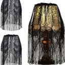 Halloween Decor Lamp Shades, Lampshades Table Cover Decorations, 20 X 60 Inch Large Spider Web Lamp Shade Cover, Black Lace Cover for Halloween Indoor and Outdoor Decorations 2PCS