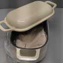 Oval Enameled Cast Iron Dutch Oven with Lid - 3.6QT Sourdough Bread Pans for Baking (Cream White)