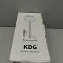 KDG 2 Pack Cordless Table Lamp, Portable LED Desk Lamps, 5000mAh Battery Operated, 3 Color Stepless Dimming Up, for Restaurant, Bedroom, Outdoor Camping, Coffee Shop, Night Light, Rechargeable (Black)