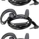 Retevis RB19 RB19P Walkie Talkie Earpiece with Mic 1 Pin 3.5mm, Compatible RB19 RB19P Walkie Talkies, C Shape Two Way Radio Headset with PTT, for use in Police, Security, Hotels(3 Pack)