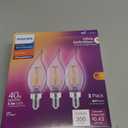 BA11 Ultra Definition Dimmable LED Light Bulbs - Flicker-Free 40w Light Bulbs with EyeComfort Technology - Soft White 2700K Lightbulb - 300 Lumen - E12 Base - 3 Pack
