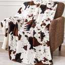 Soft Cow Print Blanket, Ultra Cozy Cow Throw Blanket for Couch Bed and Travel, Cow Decor Throw Blankets for All Seasons 50"x 60"