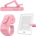[Case-Friendly] Remote Control Page Turner Ring for Kindle Paperwhite Oasis Scribe Kobo eReaders, Camera Camcorder Remote Controls, Page Turner Clicker for iPhone ipad Tablets with Storage Bag (Pink)