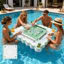 Large Floating Mahjong Table for Pool, 31.5 in EVA Pool Game Table, 31.5x31.5 Inch