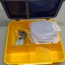 Bento Box for Kids - Leak-Proof Bento Lunch Box with Insulated Thermos Food Jar - 4 Compartments, 1 Removable Divider, 1Spoon, 1 Fork - Dishwasher Safe, BPA-Free (Blue)