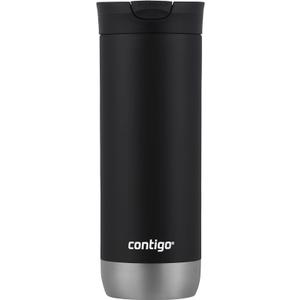 Huron VacuumInsulated Stainless Steel Travel Mug, 16oz Licorice  LeakProof Lid for Hot/Cold Beverages, Fits Most Cup Holdersand Brewers