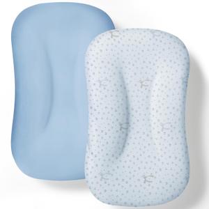 Baby Lounger Cover 2 Pack - Silky Soft and Breathable Infant Lounger Cover, Newborn Lounger Slipcover for Baby Boys Girls, Fits Cpzzkq & Most Loungers, Cover Only, ZumaBlue