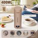 Travel Electric Kettle Portable Mini Kettle,Small Hot Water Boiler with 4 Temperature Settings,304 Stainless Steel, Fast Boiling Water with Auto Shut-Off and Boil Dry Protection,400 ml (Brown, 400ML)