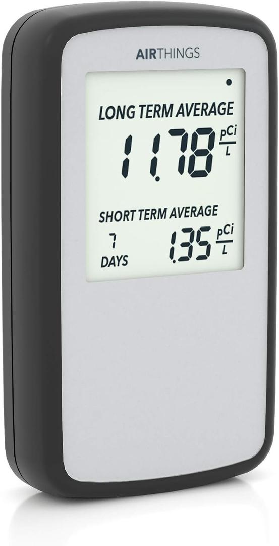 Airthings Corentium Home Radon Detector 223 Portable, Lightweight, Easy-to-Use, (3) AAA Battery Operated, USA Version, pCi/L