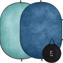 Kate Collapsible Backdrop Pop Up Photo Backdrops Blue Folded Background for Headshot, for Portrait Photography, for Video, 5x6.5ft