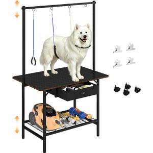 36 In Dog Grooming Table with Drawer & Wheel for Medium Large Dog at home
