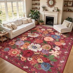 Floral Area Rug 8x10 for Living Room Bedroom