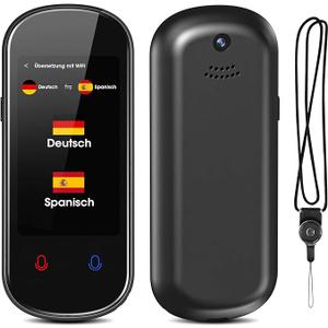Translator, 138 Language Translator, AI Translator with Voice Input/Output Device, Photo Translation/WIFI/Hotspot/Offline Instant Translator for Learning, Travel and Business (Black)