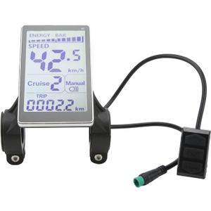 Electric Bike LCD Display, 5 Pin 24V 36V 48V 60V ABS E Scooter M5 LCD Panel Screen, Ebike LCD Display Control Panel M5 LCD Panel Screen Replacement for 31.8 22.2mm Electric Bikes Cycling Computers