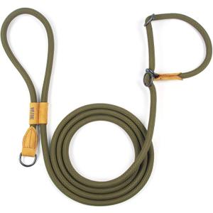 Wolfone Slip Lead Dog Leash - Heavy Duty Rope Leash with Adjustable Loop and Hands-Free Handle for Training, Walking Active Dogs Green 3m*12mm