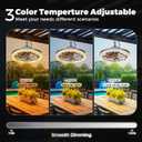 20" Outdoor Ceiling Fans with Light, IP65 Waterproof Gazebo Fan, 16.4ft Plug-in Hanging Fan Remote Control, 3CCT Dimmable, 6-Speeds, Caged Ceiling Fan for Gazebo,Patio,Pergola,Porch