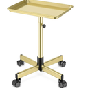Salon Tray on Wheels - Premium Aluminum Tattoo Tray Rolling Trolley - Adjustable Salon Service Rolling Tray Hairdresser Cart with Clinic Spa Rolling Tray Wheels (Bronze)