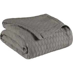 Superior Diamond Weave All-Season Cotton Blanket, Cover for Home, Couch, Bed, Soft, Warm Blankets, Boho Aesthetic, Comfy, Cozy, and Cute Covers, Decorative Bedding Essentials, Twin Size, Grey