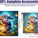 2 x uuxsretaio Cow Diamond Art Kits for Adults, Highland Cow Diamond Painting Kits for Adults, DIY 5D Dot Art for Adults, Full Round Drill Gem Art Kit for Wall Decor 14 x 14 Inch
