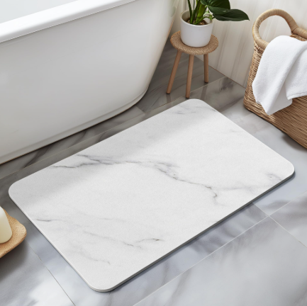HBlife 23.5" X 15" Quick Drying Stone Bath Mat for Bathroom, Diatomaceous Earth Stone Drying Mat for Kitchen Counter