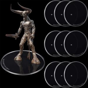 Outus 10 Pieces Plastic Action Figure Display Stands Round Stand Miniature Bases for 6 - 8 Inches Figures, White