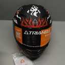 TRIANGLE Motorcycle Helmets Full face Helmet for Adults Men and Women Dual Visor with Internal Sunshield DOT Approved (Matte Black White, Large)