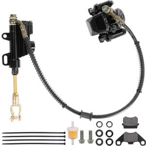 Rear Foot Brake Master Cylinder Caliper Set for 50cc 70cc 90cc 110cc 125cc Taotao 125D Boulder B1 Coolster Yamoto Vitacci Kazuma SunL 3050HD 3050C RPS Icebear ATV Quad 4 Wheeler