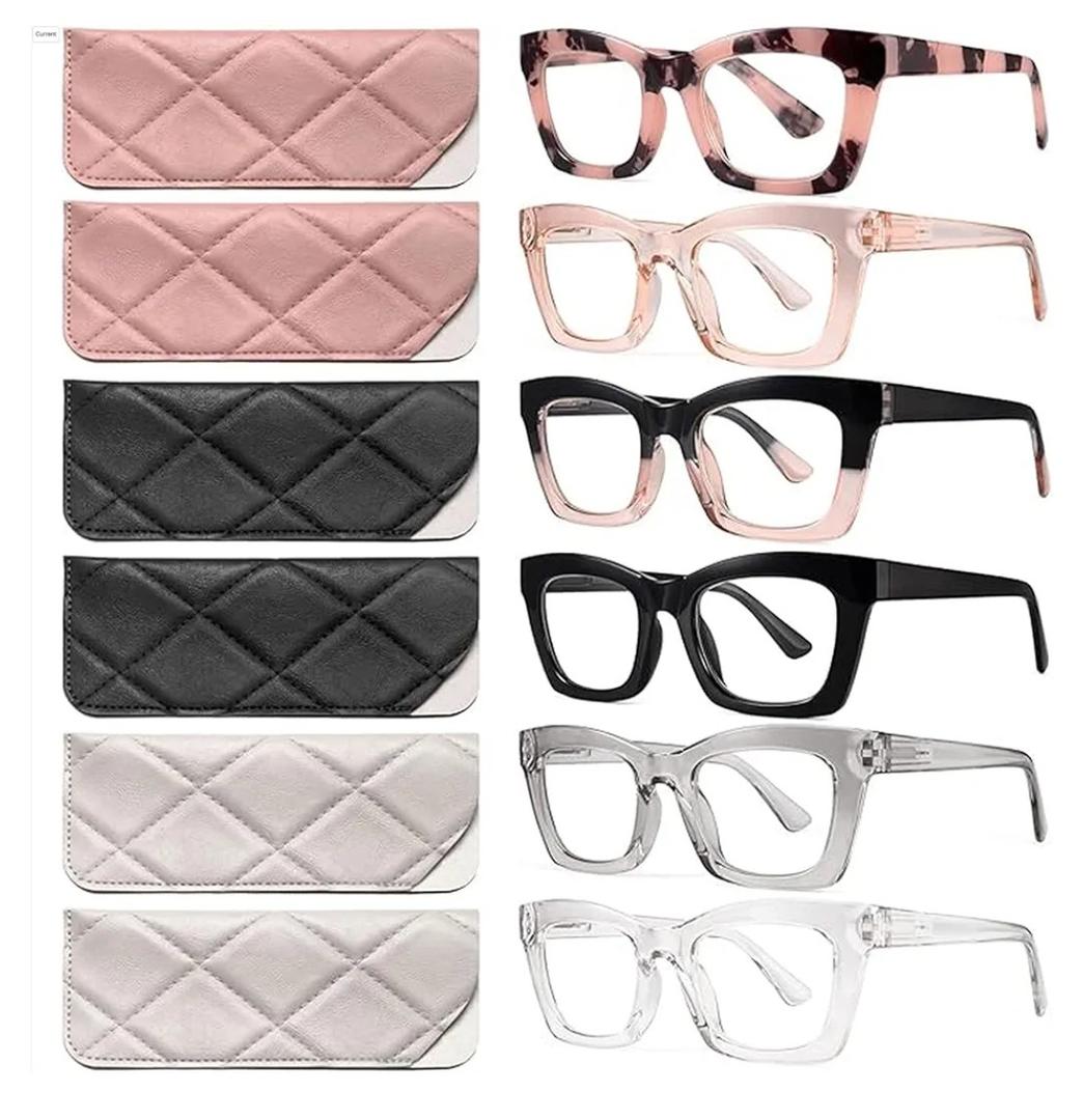 CCVOO 1.25 Reading Glasses for Women, Stylish Eyeglasses, Blue Light Readers for Women, Computer Eye Glasses, Cheaters