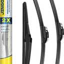 26"/18"/14"Pure Natural Rubber Wiper Blade Runs Smoothly and Quietly Providing a Good View,Compatible with 2014-2021 Jeep Cherokee Back Windshield Wipers(Pack of 3)
