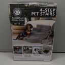 AKC 4-Step Pet Stairs Durable, Non-Slip Steps for Small Dogs and Cats, Washable Cover, Simple No-Tool Assembly, Supports Up to 50 lbs  24"D x 14.2"W x 16"H