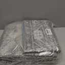 Bavni Washable Rug 8x10 Area Rug for Living Room Bedroom Dining, Washable Vintage Print Carpet, Ultra-Thin Chenille Low Pile Lightweight Rug with Non Slip Backing, Grey White