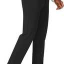 Plaid&Plain Men's Stretch Dress Pants Slim Fit Skinny Suit Pants (40W x 28L, Black)