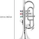 Musical Instruments Play Toy 3 Tones Trumpet for Kids, Ages 3+, Plastic Trumpet in Metallic, Wind and Brass Instrument Band in School/Home, Musical