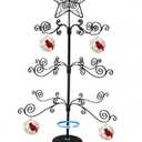 HOHIYA Rotating Ornament Display Tree Stand 24 Inch Metal Wire Hook Hanger for Christmas Balls Halloween Ornaments Craft Display Tabletop Decoration Taiwan Made Black