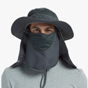 DDYOUTDOOR™ 07-281 Fashion Summer Outdoor Sun Protection Fishing Cap Neck Face Flap Hat Wide Brim Grey