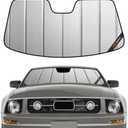 Pigenius Windshield Sunshade for Ford Mustang 1971-1973, Fastback or Hardtop, Custom Fit Front Window Sun Shade - Safeguard Upgraded