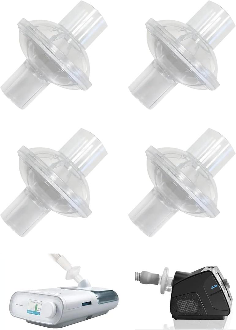 Universal CPAP Inline Filter, CPAP Air Filter for ResMed AirSense 11/AirSense 10/Philips Respironics DreamStation 2, Hose Filter for CPAP Supplies, BIPAP Supplies (4)