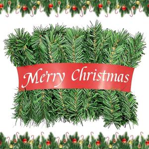 Christmas Garland 54 Feet - 3 Stands Artificial Evergreen Garland Soft Greenery Garland Set for DIY Christmas Decoration, Non-Lit Indoor Outdoor Garlands for Stair Railing/Mantle/Holiday/Party Decor