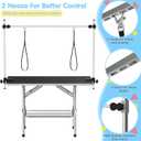 Lyromix 42''Large Dog Grooming Table, Adjustable Cat Drying Desktop with Arms, Nooses, Mesh Tray, Foldable Pet Station at Home, Maximum Capacity Up to 330Lb, 42inch, Black