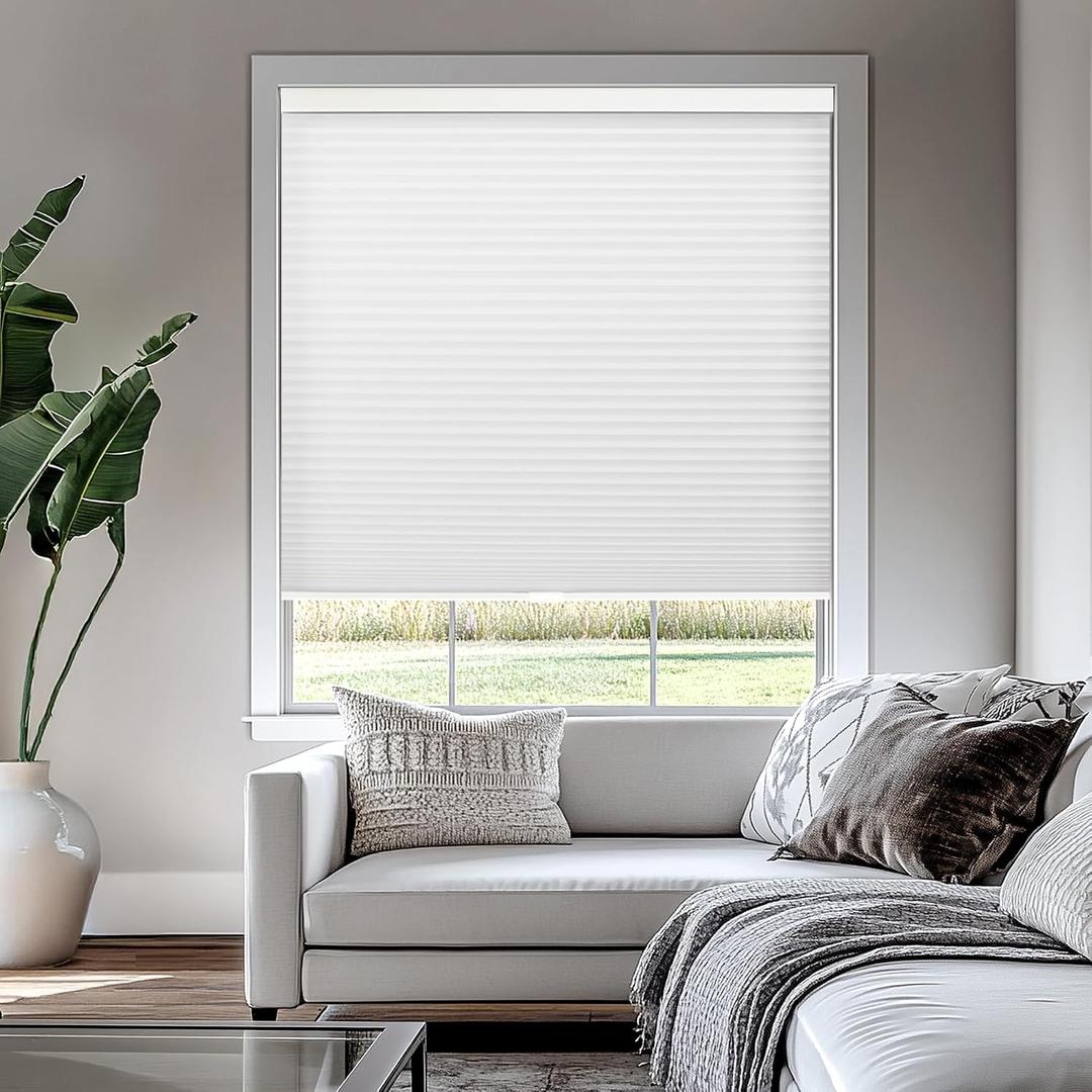 CHICOLOGY Cellular Shades Cordless Honeycomb Blinds, Blackout or Light Filtering Window Shades for Home, Bedroom, Living Room, Kitchen, Office & Door Windows Morning Mist, 30" W x 48" H