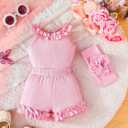 Newborn Baby Girl Clothes Summer Infant Toddler Outfits for 3 6 12 month Perfect Gifts for Baby Girls (Pink)