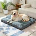 Big Dog Bed for Large Sized Dogs - Dog Crate Pad Removable Washable Cover, Non-Slip Bottom, Pet Mat Comfort Cushion for Joint Relief, Deep Sleep & Home Decor