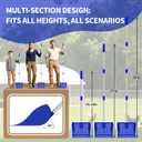 4-in-1 Chicken Manure Scoop, Coop Cleaner Tool for Scoop Sift Rake Level, Lightweight Durable for Chicken Coop Cleaning, Sand Sifting, Poultry Farming & Waste Management (Single Unit, Blue)