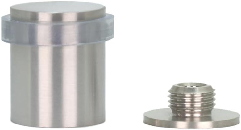 EVI Door Stops | Stainless Steel Door Stopper - Screw Fastening - Transparent Rubber Protector - 0.94 x 1.18 Inch Door Stop