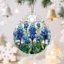 5 x Texas Bluebonnet Christmas Ornaments: Christmas Tree Ornaments, Holiday Decor for Flower Lover, Texas State Flower-Themed, Stocking Stuffers, Gift Ideas, Xmas Gifts & Gifts for Mom, Grandma