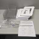 Delamu 2-Tier Multi-Purpose Bathroom Under Sink Organizers and Storage, Stackable Kitchen Pantry Organization, Pull Out Medicine Cabinet Organizer with Movable Dividers, White, 2 Pack